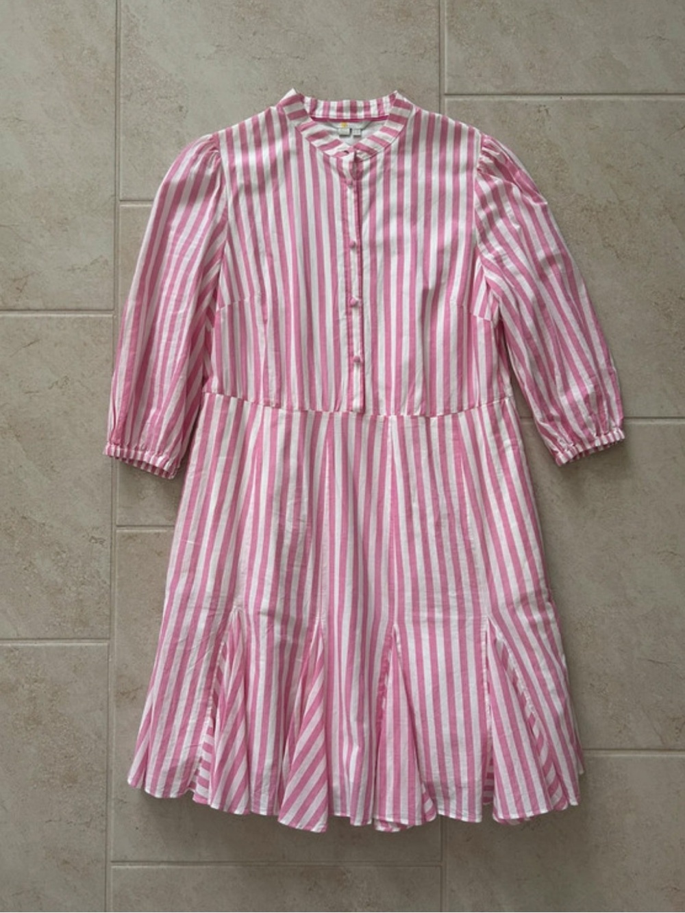 Striped Pink and White Women’s Button-Front Dress